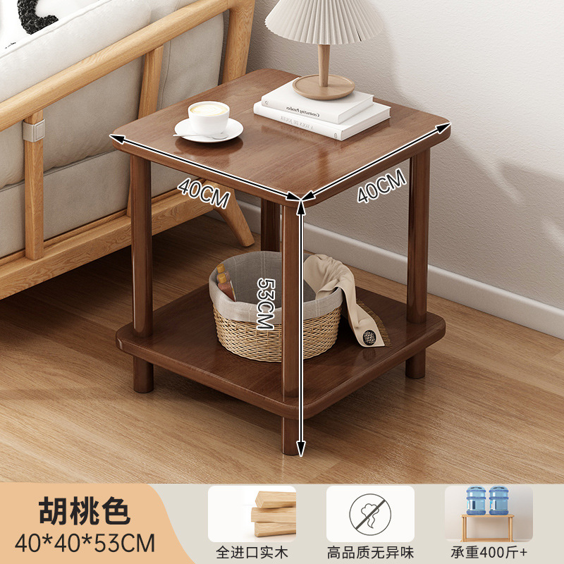 Mesa de té personalizada estante de madera sólida sala de estar sofá mesa de escritorio simple dormitorio mesas de cabezal de cama mesa de almacenamiento multifuncional