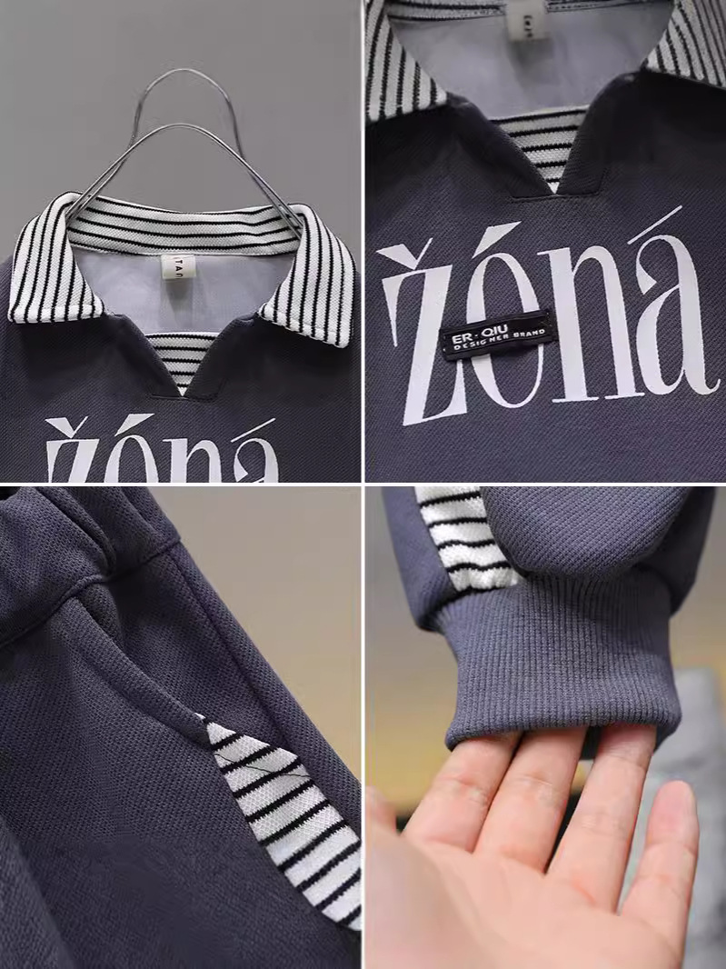 6381 Traje deportivo de primavera y otoño para niños 2025 nueva ropa de otoño para niños suéter casual de manga larga bebé otoño moda