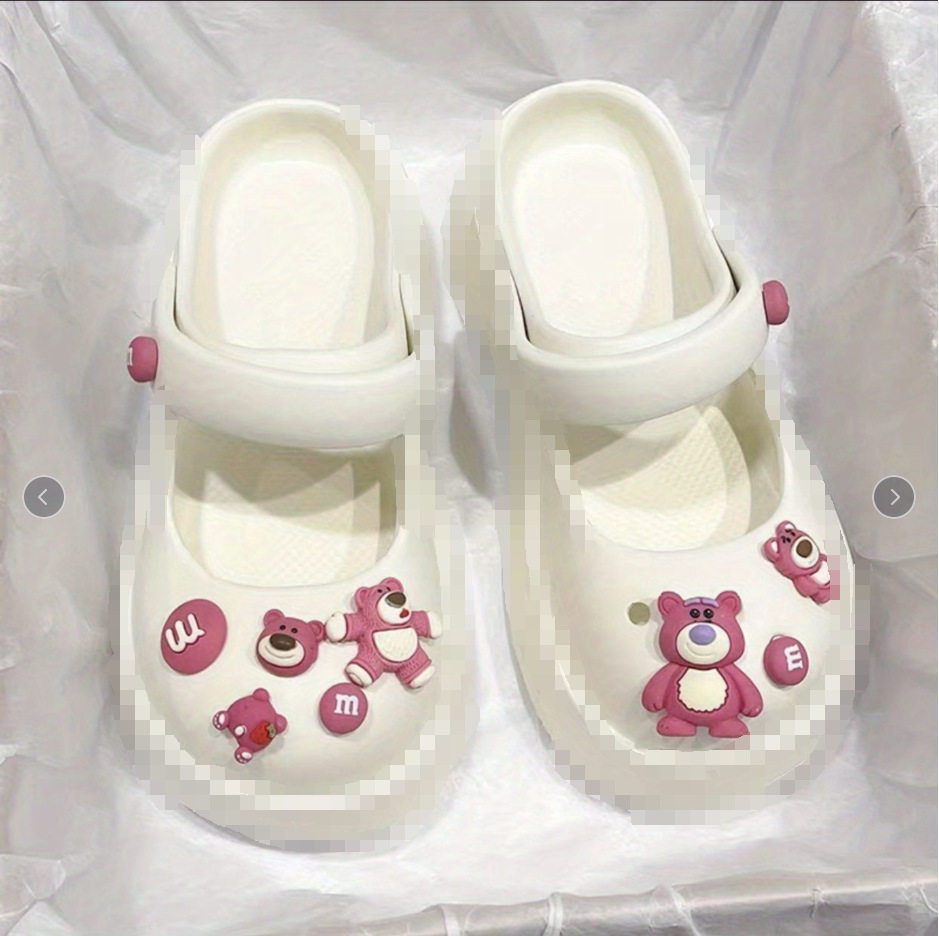 Mary Jane zapatos de agujero de fondo grueso de las mujeres antideslizante zapatillas de estilo Chanel estilo occidental de las mujeres del dedo del pie cerrado sandalias de las mujeres al aire libre