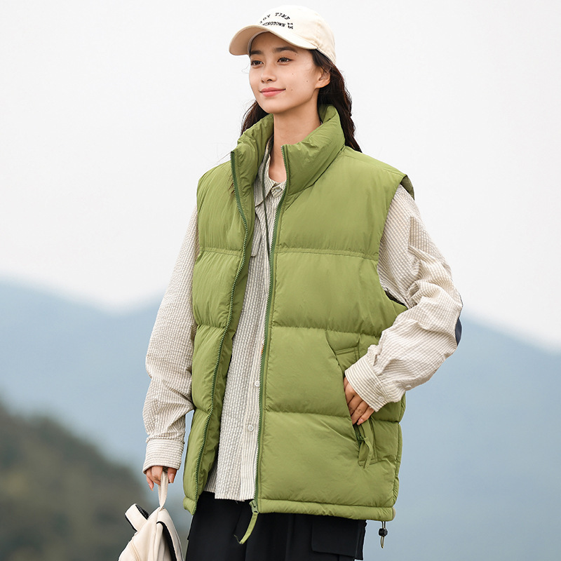 2023 Chaleco de otoño e invierno abrigo de pan de pareja sin mangas ligero cálido abrigo de algodón acolchado para hombres y mujeres chaleco grueso abrigo