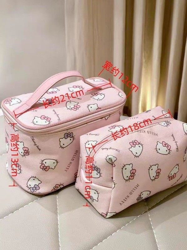 新しいキティかわいい大容量ポータブル収納ハンドバッグ旅行外出洗濯立体化粧品バッグ|undefined