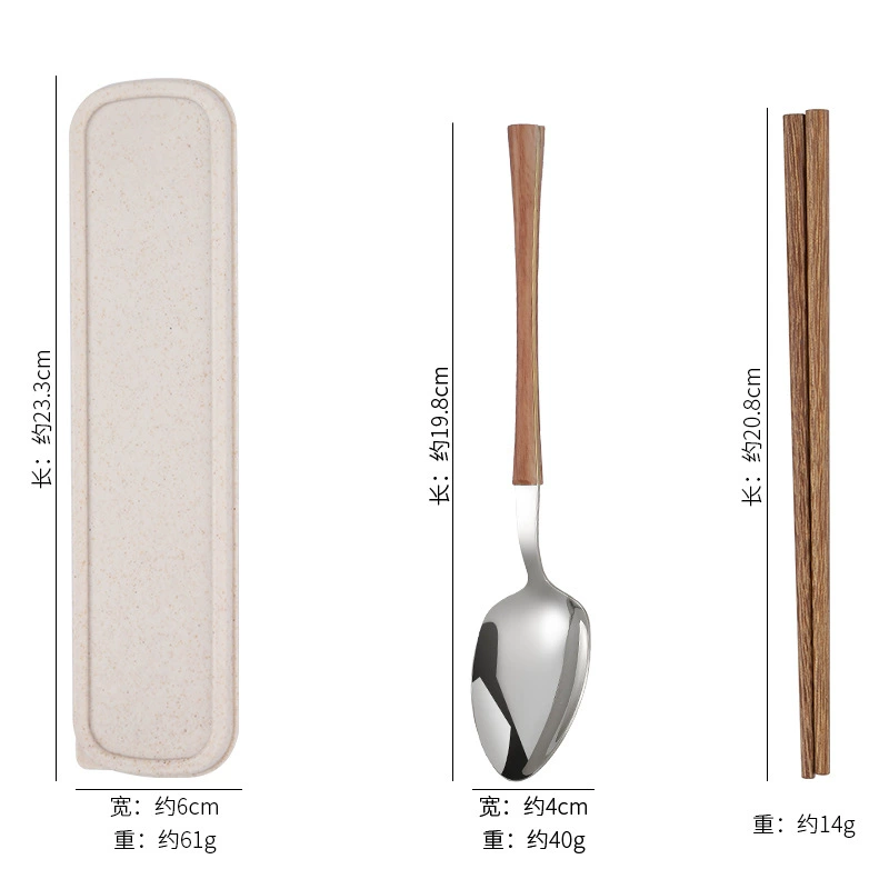 Handheld Stainless Steel Cutlery Set for Elementary Students, 3-Piece Fork Spoon Chopsticks