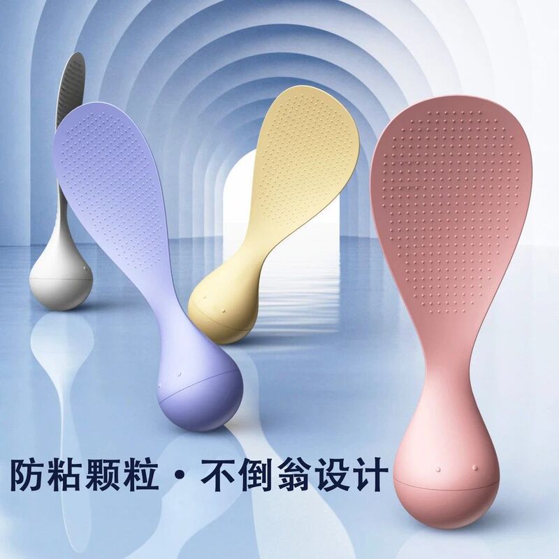 こぼれない焦げ付き防止しゃもじ、お手入れ簡単な新しい家庭用しゃもじ、キッチン用の鍋を傷つけない縦型しゃもじ|undefined