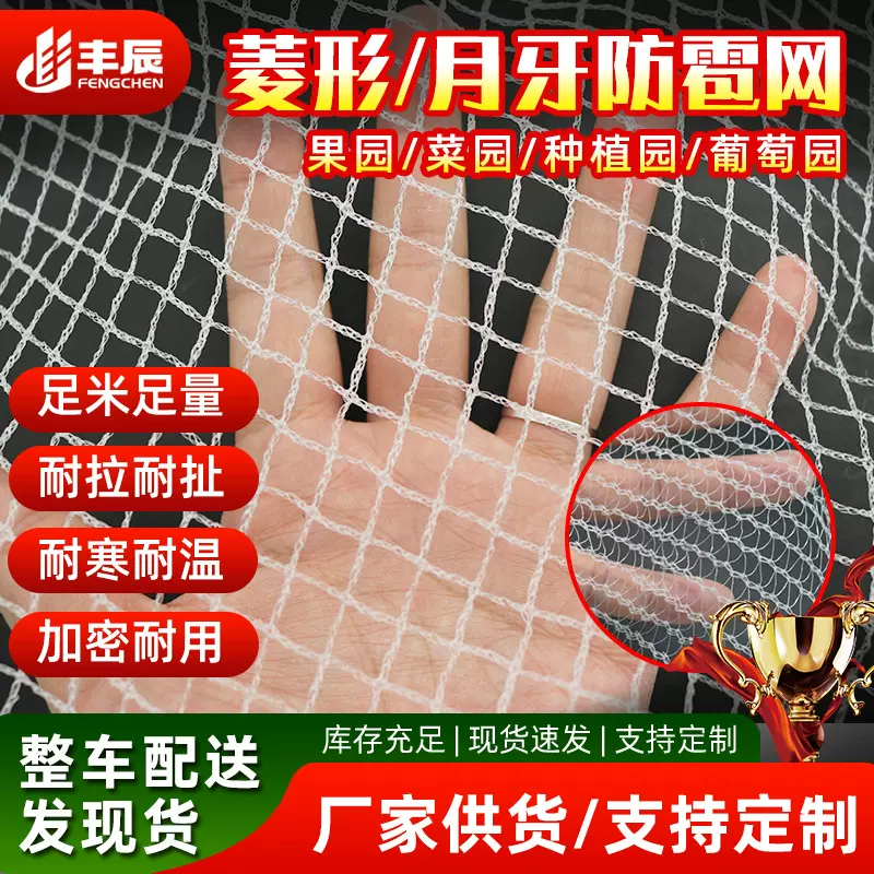 防冰雹网聚乙烯园林葡萄果园跨境冰雹网花卉农业PE菱形月牙防雹网