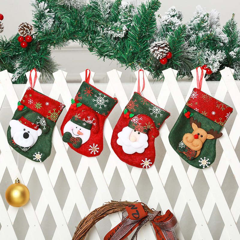 Handmade Craft Christmas Cute Santa Claus Snowman Party Christmas Socks