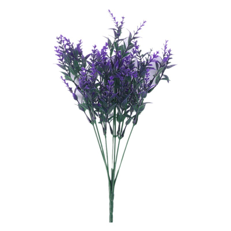 7 tenedor espigas de trigo artificial lavanda boda decoración de plástico Planta artificial flor artificial estilo pastoral púrpura flor artificial