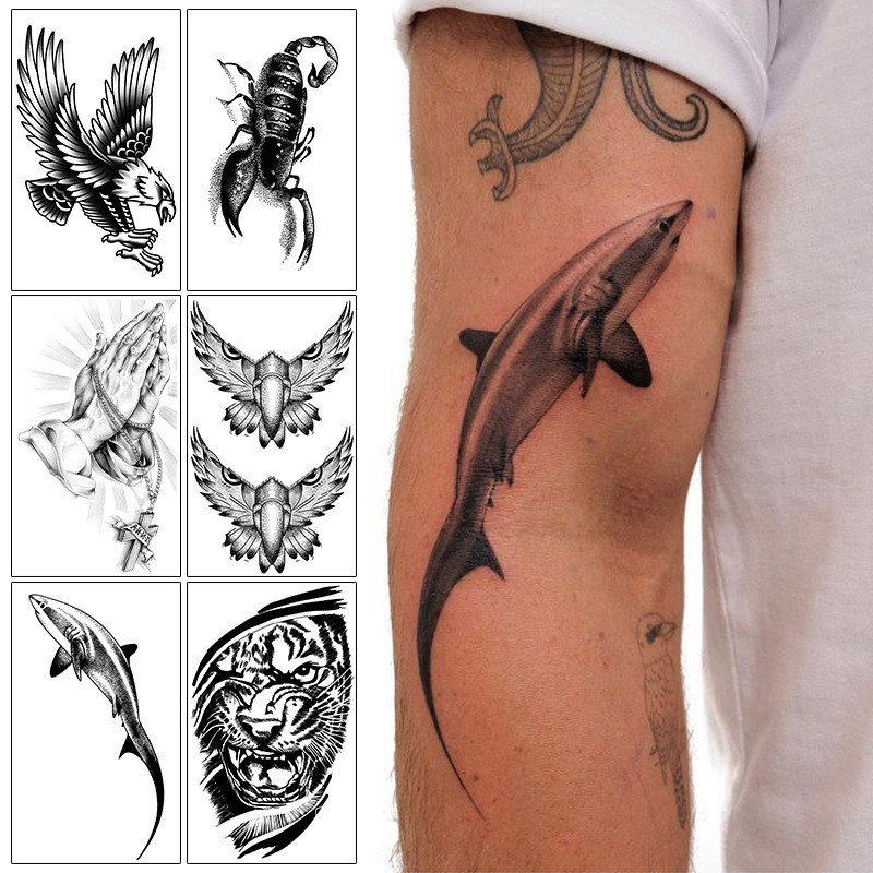 Cross-Border Popular Items: Bold Dark Tiger, Fish, Eagle, Scorpion Scratch Marks, Lion Animal Temporary Tattoo Stickers Cross-Border Popular Items: Bold Dark Tiger, Fish, Eagle, Scorpion Scratch Marks, Lion Animal Temporary Tattoo Stickers