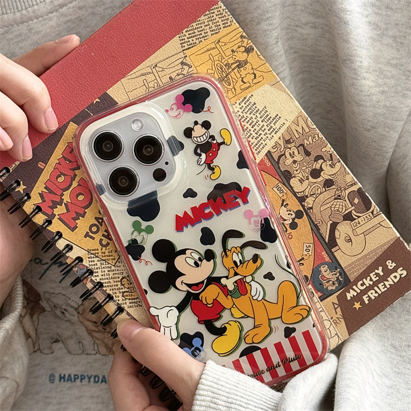 Dibujos animados divertidos Mickey Dog para Apple 15promax celebridad de Internet nueva funda para teléfono móvil 16pro 13/14 chica