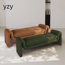 中古风床尾凳法式复古衣帽间放衣服换鞋凳沙发凳主卧室床榻床边凳