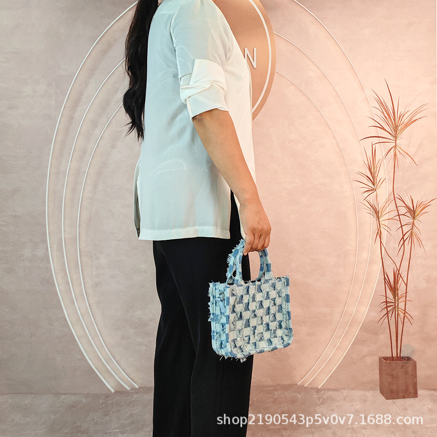 Nueva Bolsa de tela vaquero portátil para clases, bolso especial, bolso vaquero, Crowdsourcing femenino, versión coreana de moda