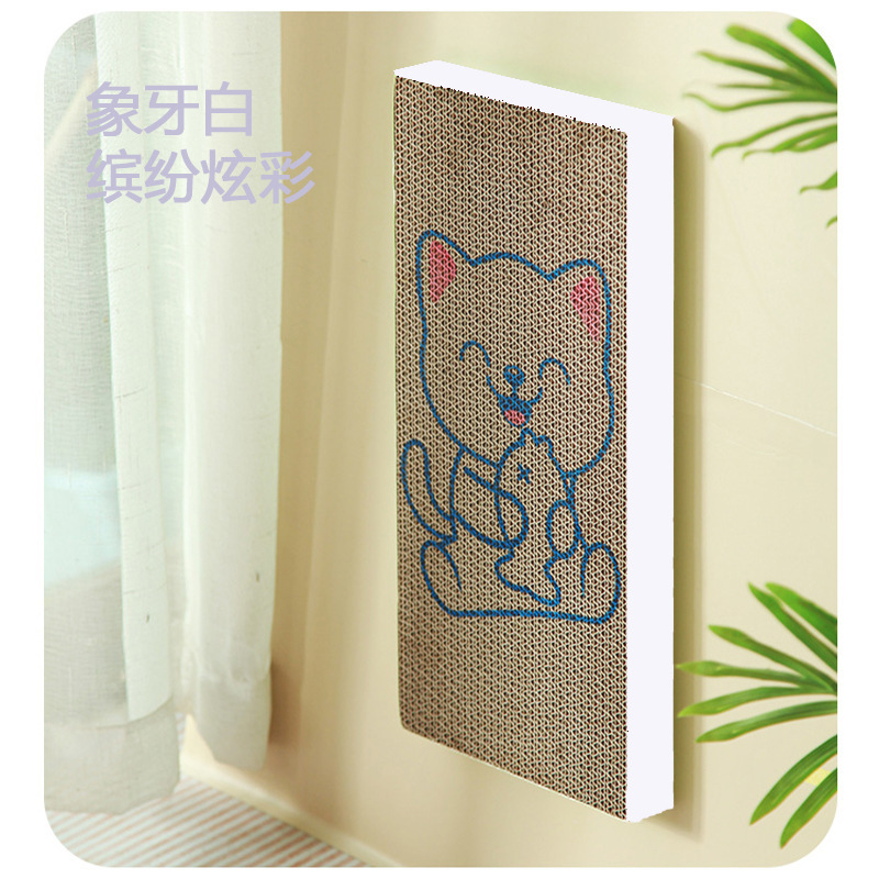 Junta de agarre para gatos, placa recta de papel ondulado, placa de garra para gatos, juguetes para gatos, anti-desgaste y espesado.
