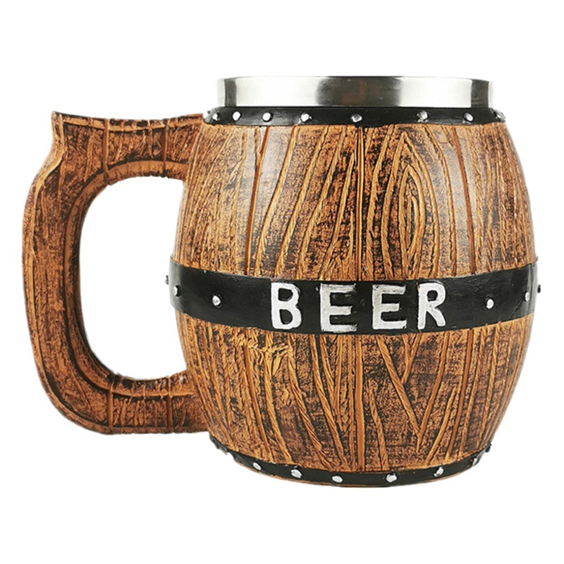 Barril de madera forma cerveza nueva creativa gran capacidad cerveza bar suministros Acero inoxidable vino conjunto de vino