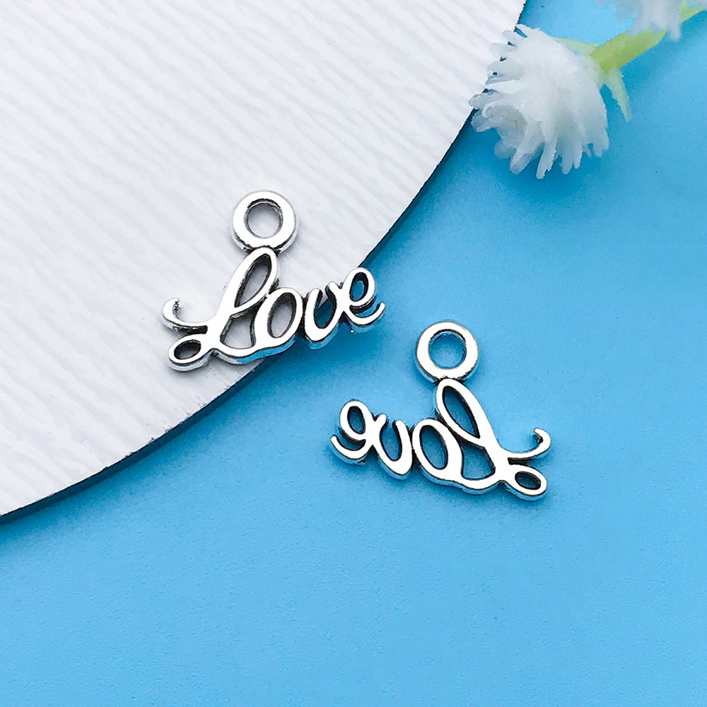 1 고대 실버 편지 love13x10mm-11206-0.3g