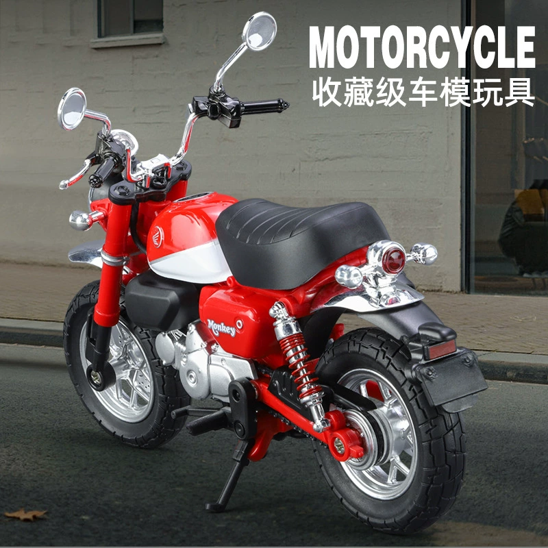 华一 Honda, металлическая игрушка, маленький мотоцикл со светом и музыкой, масштаб 1:12, обезьянка, амортизатор