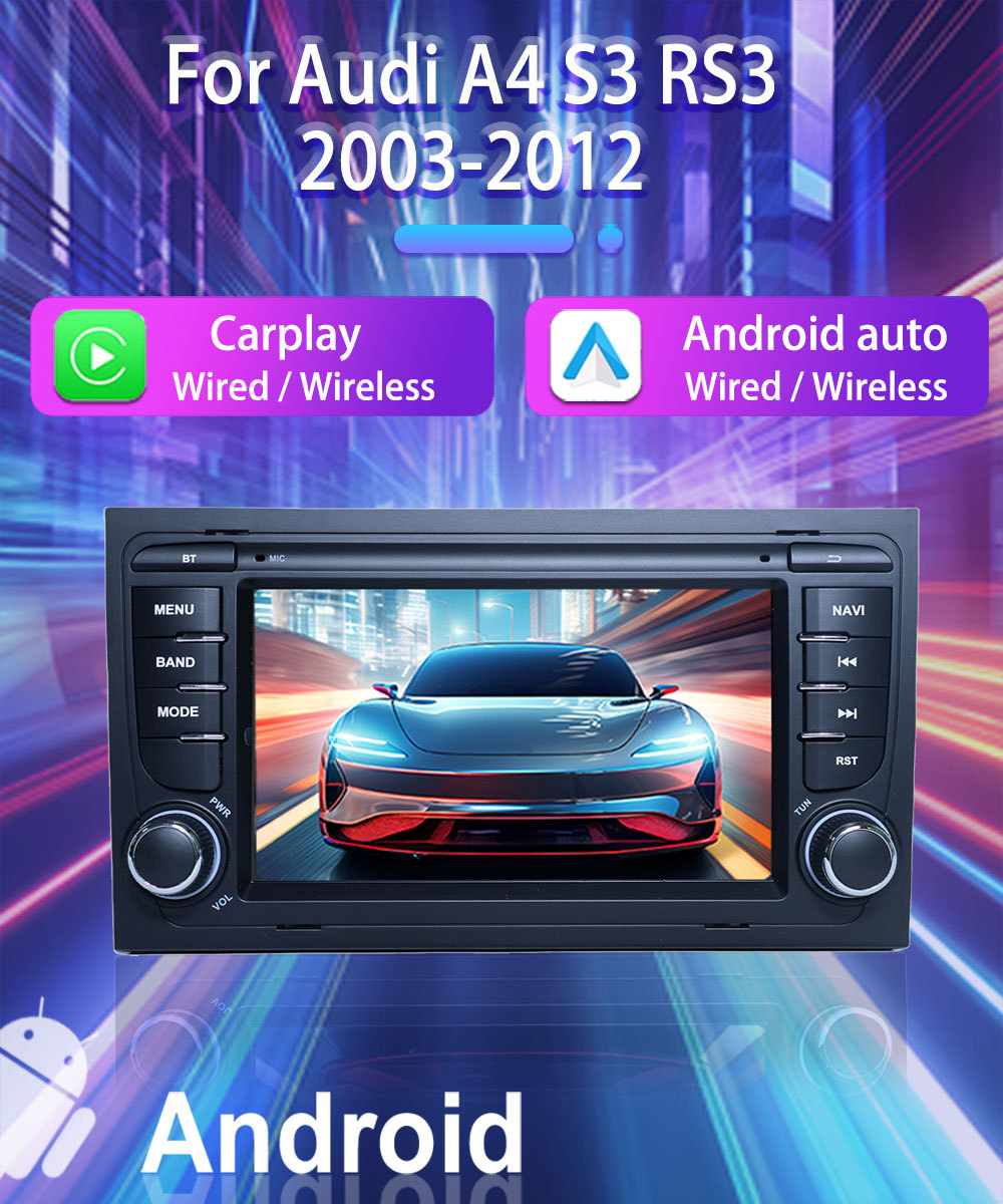 Suitable for 7inch Audi A4 Android Car Navigator Gpsmp5 Bluetooth Navigation All-In-One Carplay