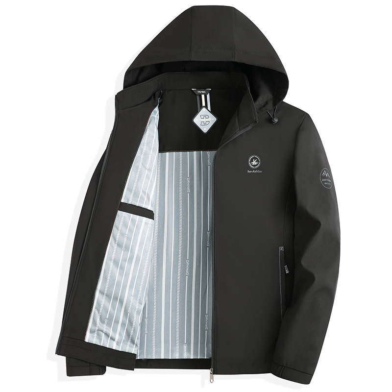 Autumn New Middle-Aged Men's Hat Detachable Jacket 50-Year-Old Spring and Autumn Dad Casual Coat Ha Search