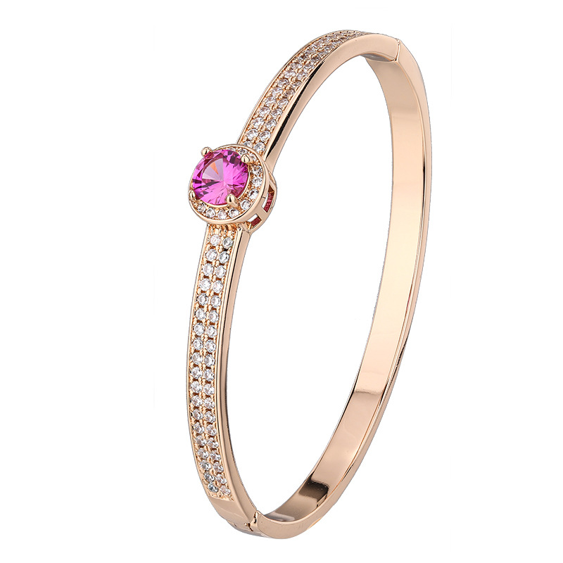 2024 nuevo estilo Zhuang Shengsheng joyería simulación Caibao corindón Europa y América pulsera simple retro mujer al por mayor piedra principal 6.5