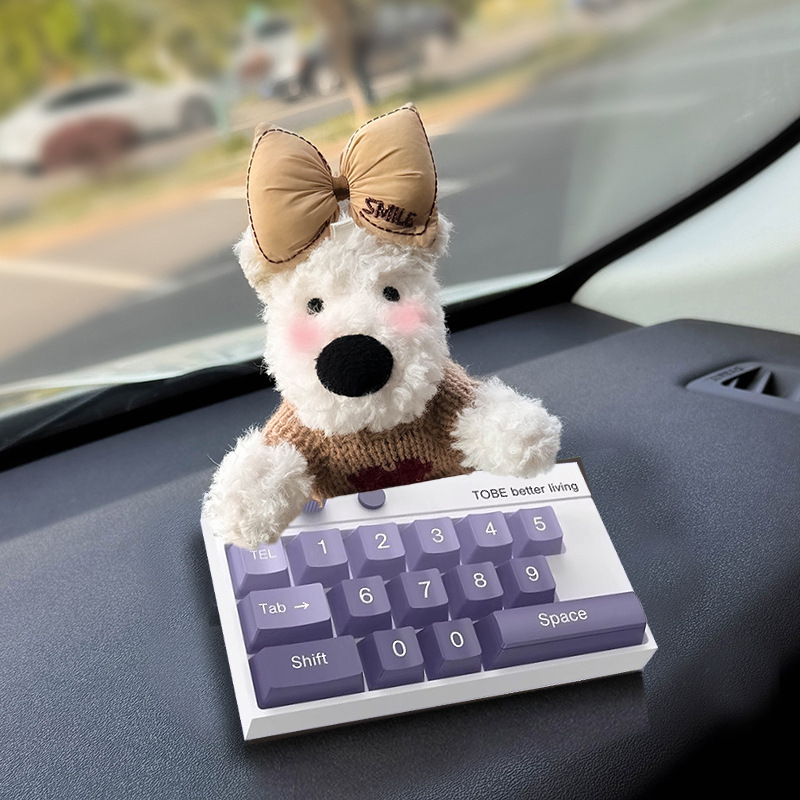 Tarjeta de estacionamiento temporal del automóvil lindo West Highland Puppy Keyboard Teléfono del automóvil Número de matrícula Decoración del automóvil Mover el automóvil