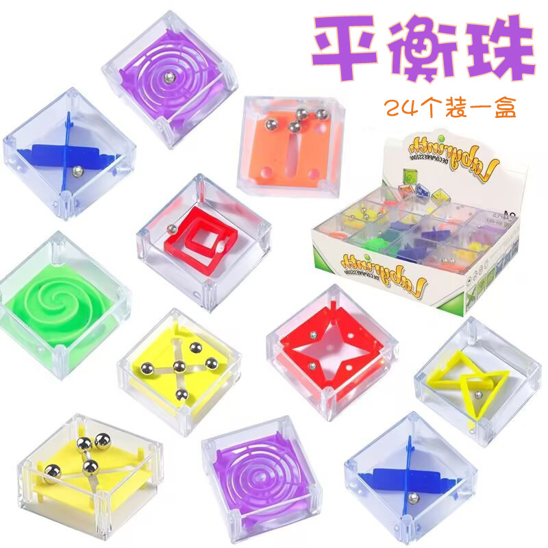 Descomprimir rompecabezas transfronterizos venta caliente mini caja cuadrada equilibrio ball-walking laberinto ball-rolling laberinto juegos de alivio de presión creativo de mano