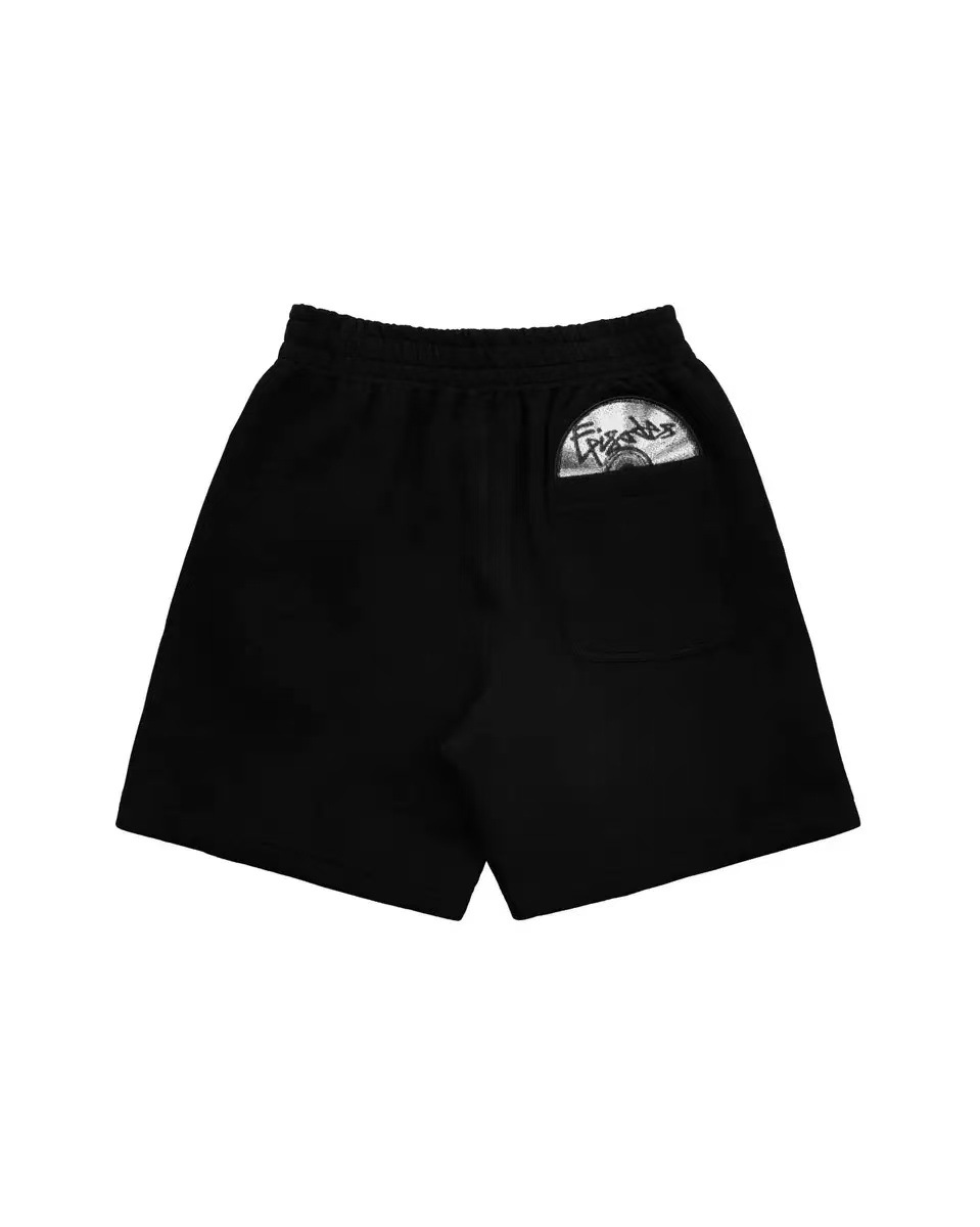 Black embroidered shorts (2309-1#）