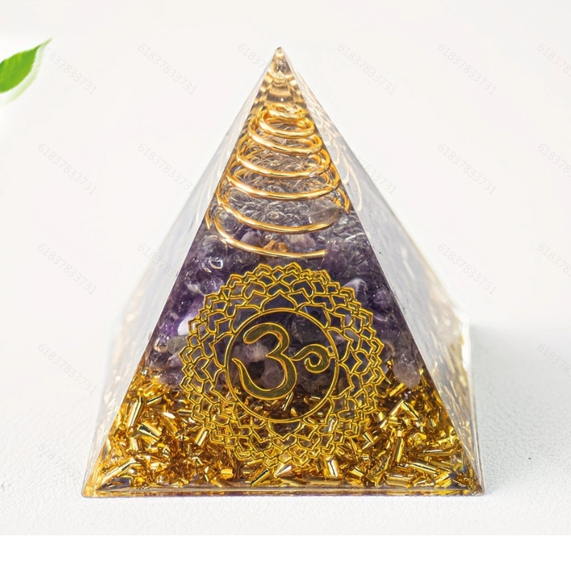 Pirámide de 5 cm de cristal natural, pirámide de epoxi, adornos de decoración para el hogar y la oficina