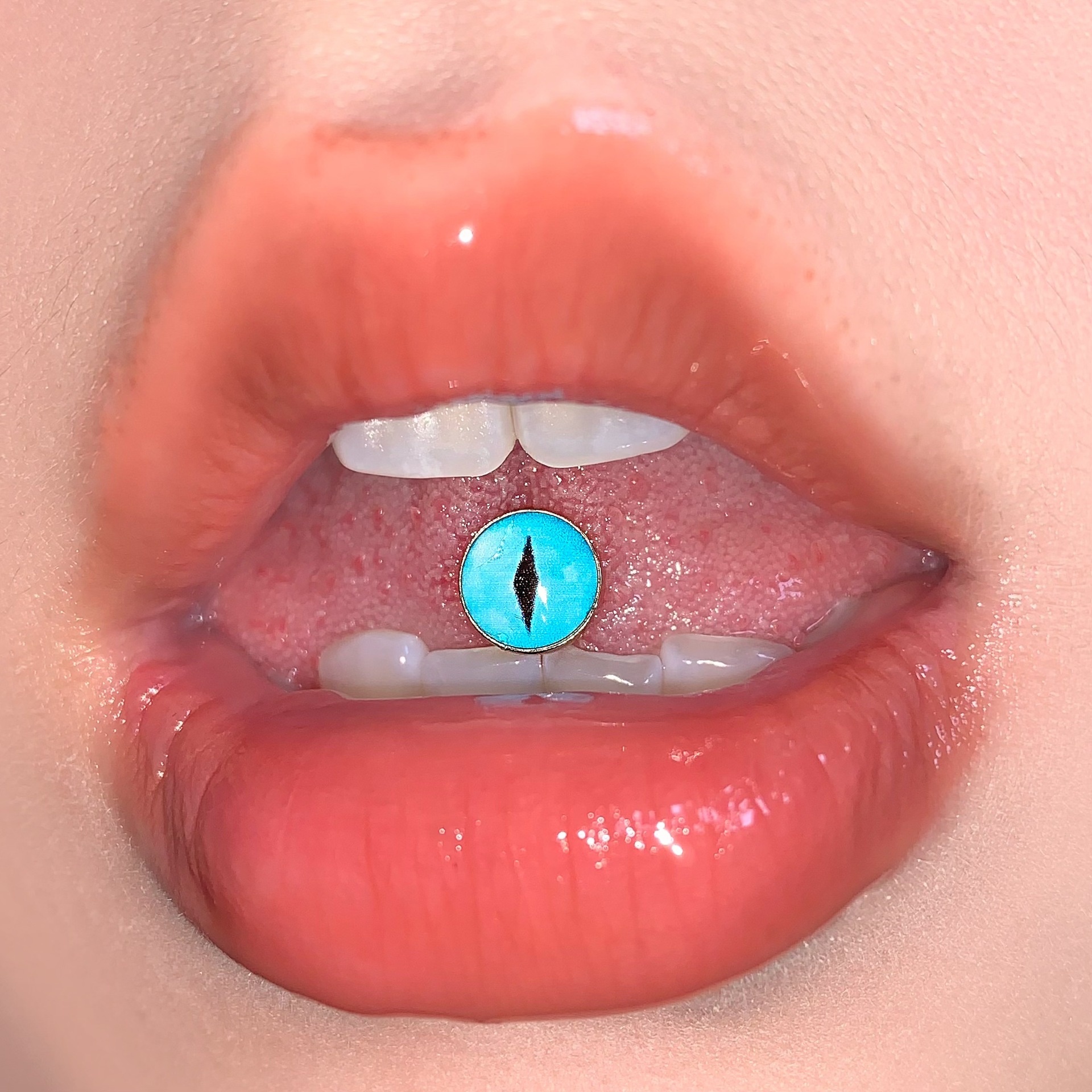 Labret stud lip piercing jewelry styling detail