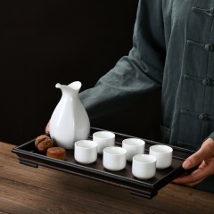 白杯陶磁器酒具酒瓶白酒分酒器酒杯高白磁器酒具セットプレゼントロゴ印刷