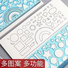 Multifunctional ruler, thousands of flowers ruler, drawing ruler, drawing tool, primary school student set of rulers, wholesale handbook ruler, ever-changing million flowers ruler