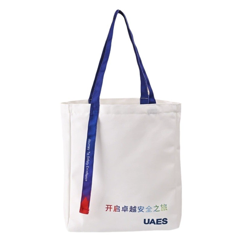 Индивидуальная холщовая сумка-тоут с логотипом для корпоративной рекламы, культурная и креативная сумка-тоут с лентой, большая вместимость, объемная и утолщенная.