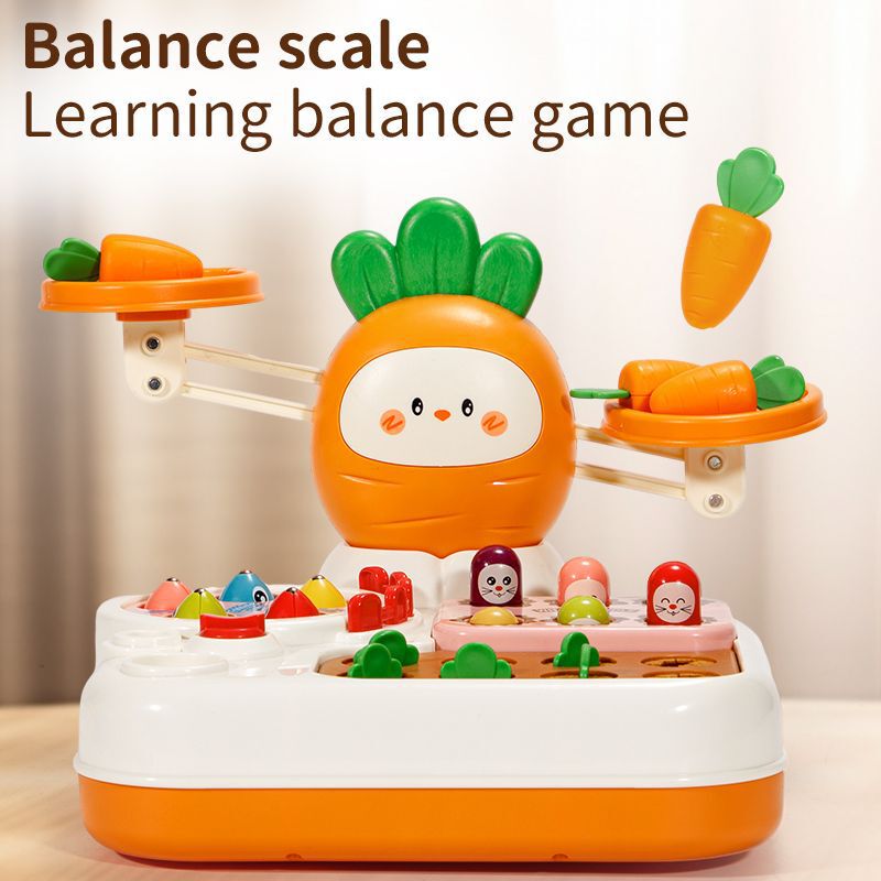 Multifunctional Libra Fishing Toy Hamster Baby Pull Radish 4 in 1 Multifunctional Game Table Children's Toy