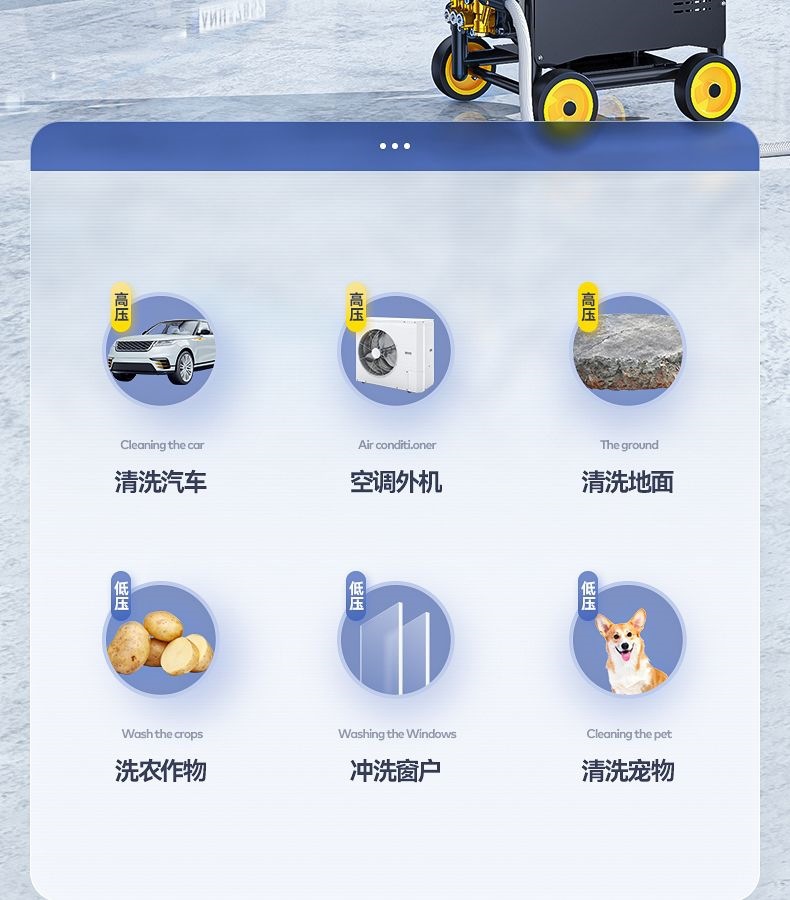 Guide Car Wash Machine 220V Commercial Cleaning Machine Water Gun for Home Use Car Wash Shop Electric High-Pressure Gun Water Pump