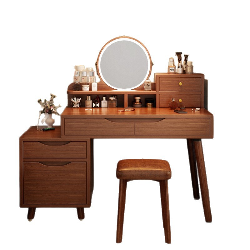 Mesa de maquillaje de estilo tronco moderna y simple 2025 nuevo escritorio de maquillaje tablero retráctil tablero de maquillaje