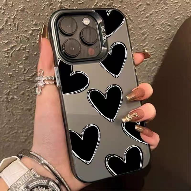 Nueva funda para teléfono con forma de corazón estilo coreano y japonés, compatible con iPhone 17, Apple 16 Pro Max/15, a prueba de golpes 14 Pro 13, estilo europeo y americano.