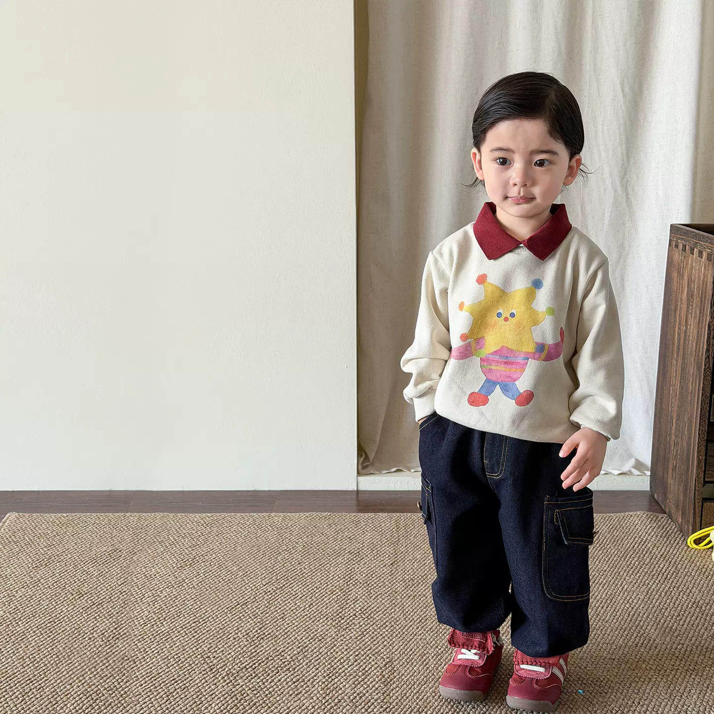 茵可童装男童卫衣春装2026新款洋气翻领儿童衣服男宝宝长袖上衣