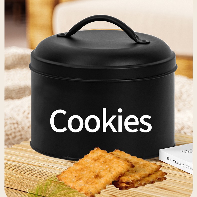 Galletas explosivas, bocadillos, latas redondas, café de hierro metálico de comercio exterior, papel de filtro europeo y americano, barril de almacenamiento, caja de secado a prueba de humedad, simple