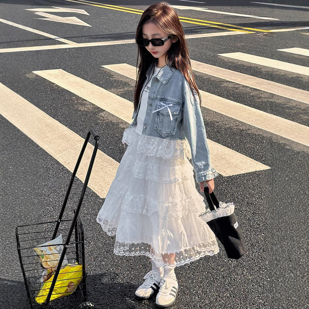 Girls' Spring 2025 New Stylish Fashionable suit High-end dress Children's Spring and Autumn Skirt