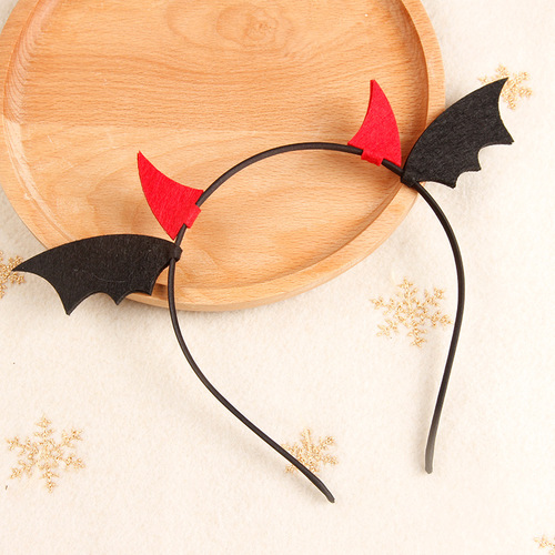 Cross-border hot sale new Halloween felt cloth headband bat wings witch hat spider web harpoon hair accessories wholesale