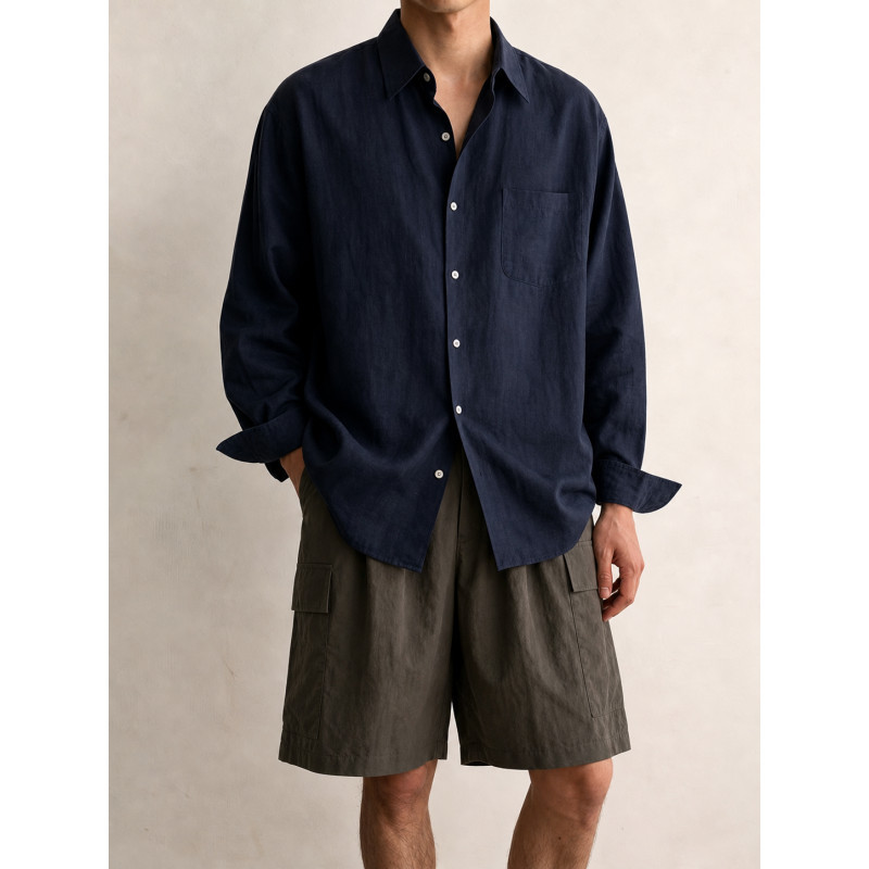 Old Money Style Relaxed Fit Cotton Linen Long Sleeve Shirt for Men, New Autumn Collection, High-End Linen Loose Casual Shirt Jacket Old Money Style Relaxed Fit Cotton Linen Long Sleeve Shirt for Men, New Autumn Collection, High-End Linen Loose Casual Shirt Jacket