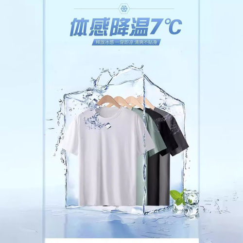 Ice silk 2025 quick-drying t-shirt short-sleeved summer new breathable cool mesh t-shirt loose fitness casual top