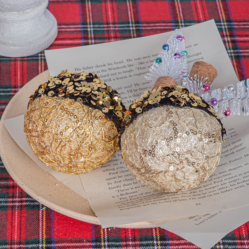 8CM Navidad de color esquinilla escala de pescado ventanas de bolas de Navidad adornos de árbol de Navidad colgantes en stock fábrica al por mayor