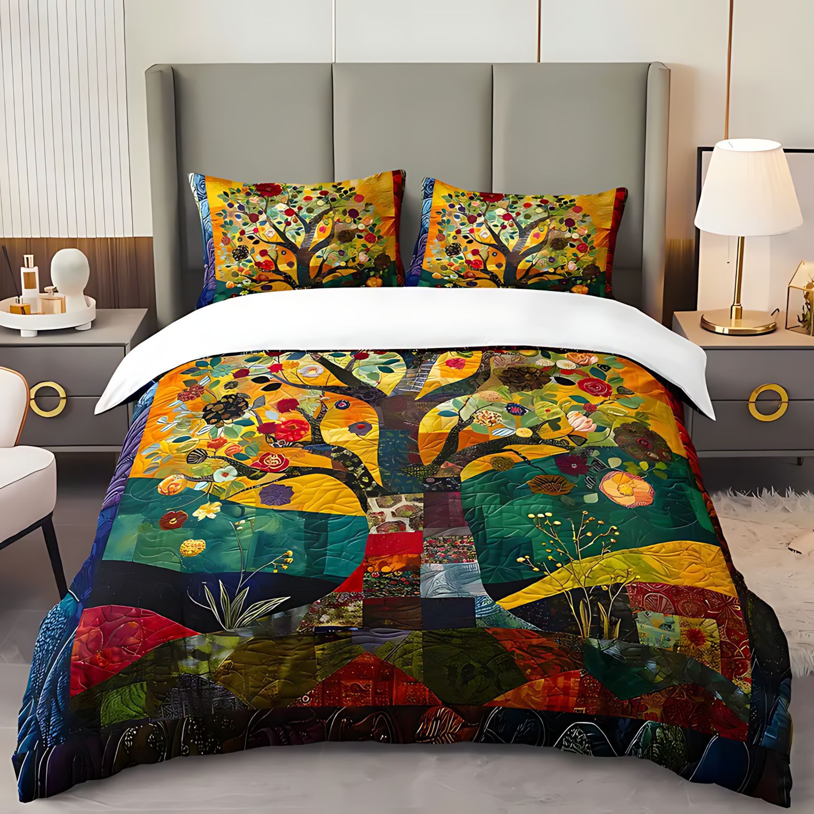 TUME / JIT árbol transfronterizo de la vida pastoral viento HD impresión digital colchón funda funda