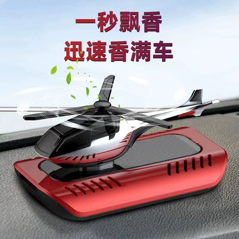 Helicopter for auto solar-powered, airplane, aromatherapy, perfumed deodorant, rotating perfume