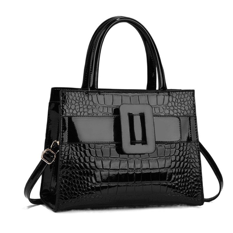 Bolsos de mujer de Taizhou, bolsos de mujer con estampado de cocodrilo de piel brillante, bolsos de madre portátiles de todo fósforo, bolsos de mensajero de un solo hombro de gran capacidad de moda