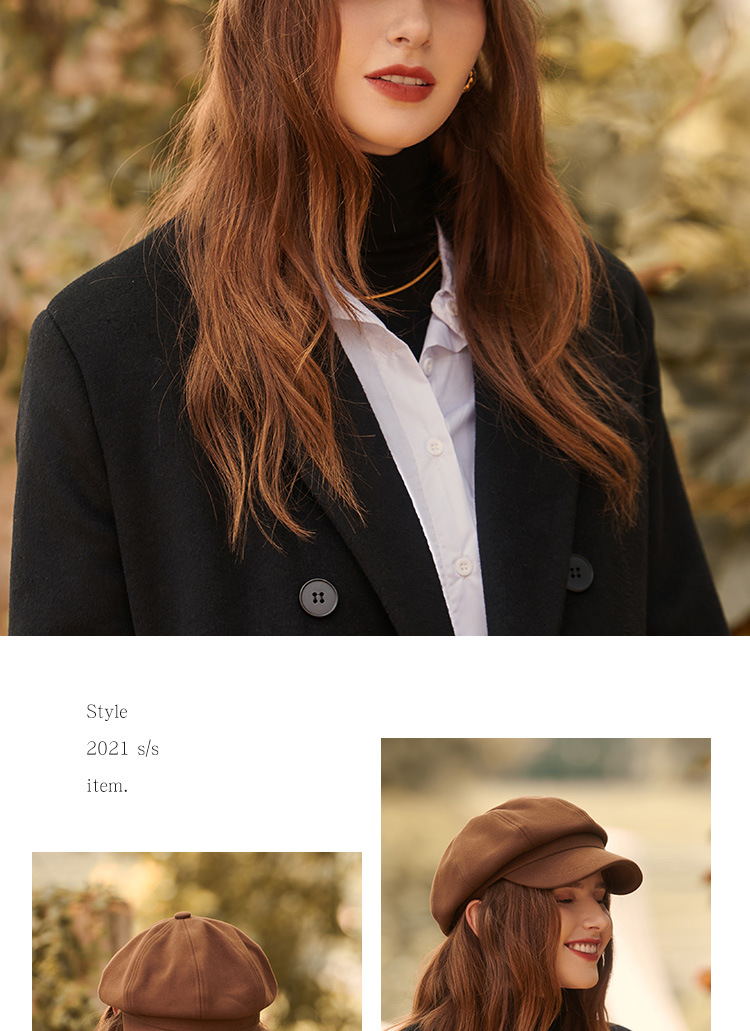 Unisex Beret hat woman autumn and winter fashion warm winter hat solid color octagonal hat with duck cap_voghion.com