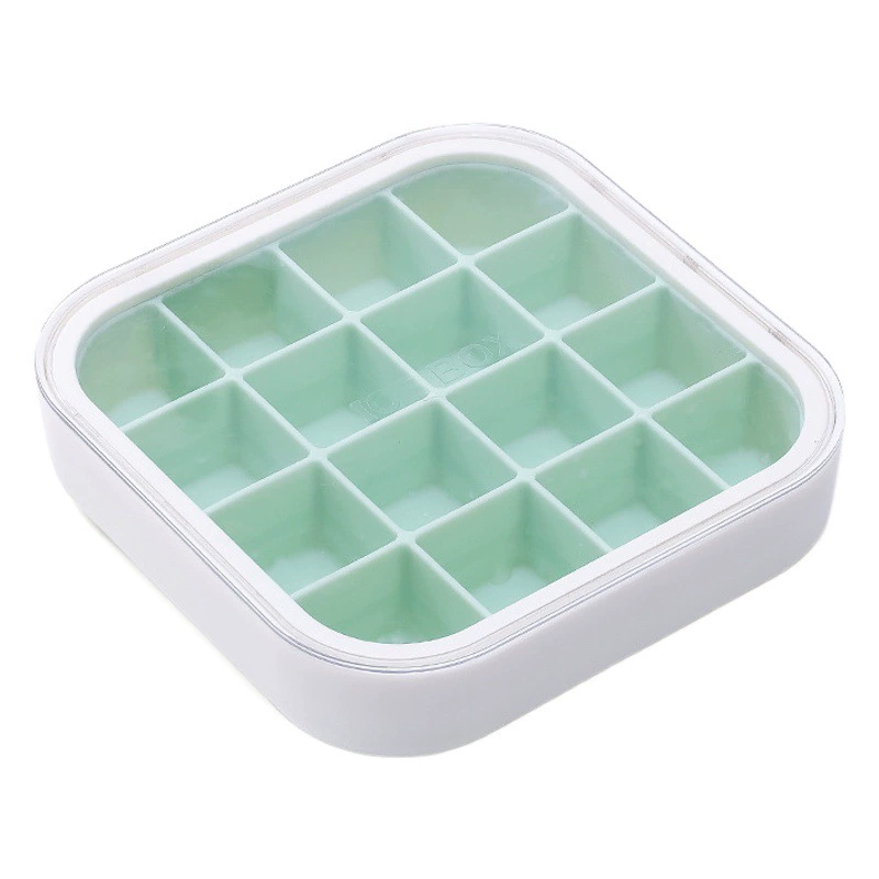 Летний бытовой силиконовый кубик льда с крышкой Кубик льда Самостоятельная модель 16 кубиков Кубик льда Коробка для ледяного торта Дополнительная коробка для детского питания
