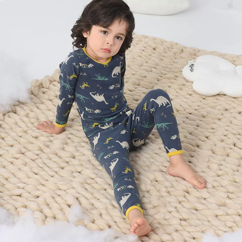 兰威丽洋男童秋衣秋裤套装纯棉儿童保暖内衣男孩居家服加厚棉毛衫