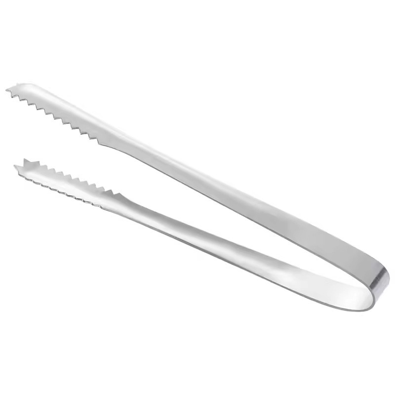 Clip de hielo grueso de acero inoxidable antideslizante pequeño clip de hielo pinza de granos de azúcar cubano clip de alimentos leche tienda de té silicona clip de hielo