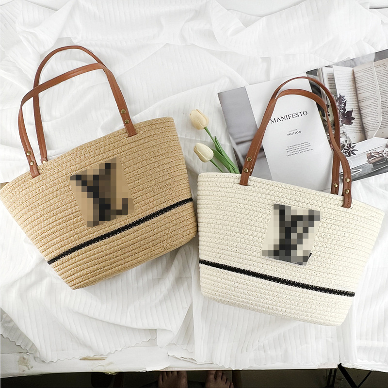 Manufacturer Wholesale Cotton Thread Woven Bag Large Capacity Casual Tote Bag Cotton Rope Bag Daily Commuting Shoulder Bag Beach Bag