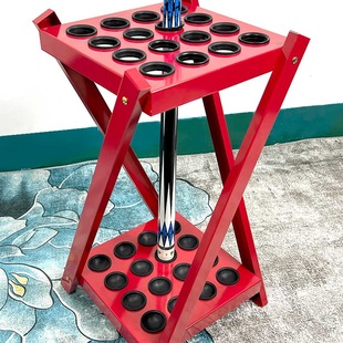 Floor-Standing Billiard Cue Rack, Rod Rack, Metal Solid Wood Plastic Rod Holder, Billiard Cue Fishing Rod Rack, 10 Holes