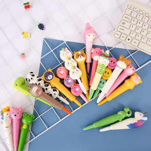 Creative Cartoon Decompression Pen Memory Super Soft Cute Decompression Pen Cartoon Learning Office Supplies Decompression Gel Pen